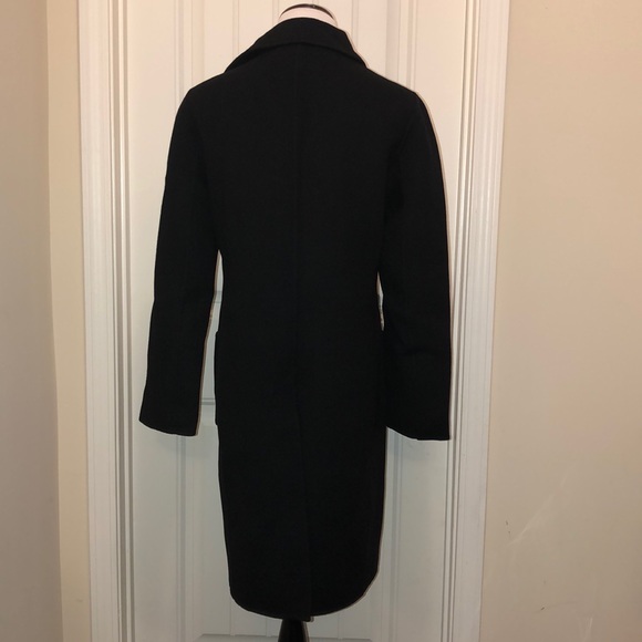 Marvin Richards Black Wool Coat Size 8 - Picture 5 of 13